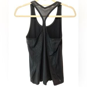 Lululemon Cool Racerback Tank Top Black Mesh Lace Squiggles Size 8